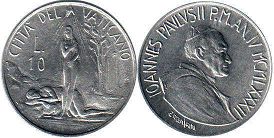 coin Vatican 10 lire 1982