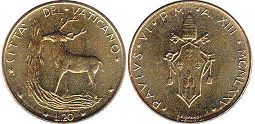 coin Vatican 20 lire 1975
