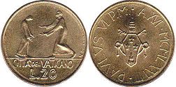 coin Vatican 20 lire 1978