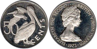 coin Virgin Islands 50 cents 1973