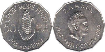 coin Zambia 50 ngwee no date (1969) FAO