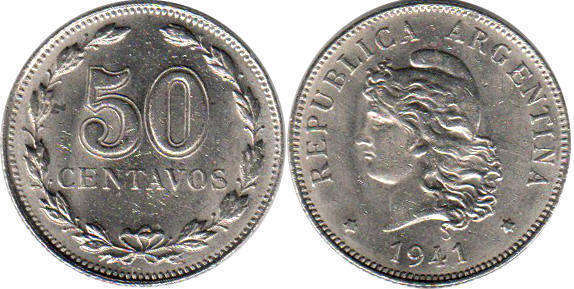 1 1992-2019 2 PESOS SET OF 6 COINS FROM ARGENTINA 25 50 CENTAVOS 10 5 