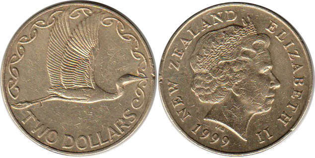 coin New Zealand 2 dollars 1999