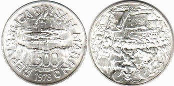 moneta San Marino 500 lire 1978