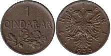 coin Albania 1 qindar ari 1935