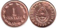 moneda Argentina 1 centavo 1939