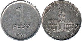 coin Argentina 1 peso 1984