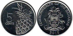 coin Bahamas 5 cents 2015