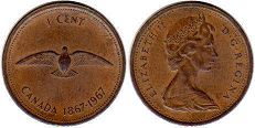 piece canadian pièce commémorative 1 cent 1967