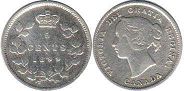 piece canadian old monnaie 5 cents 1899