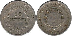 coin Costa Rica 50 centimos 1935