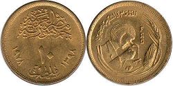 coin Egypt 10 milliemes 1978