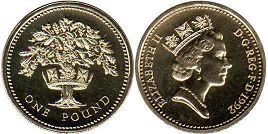 coin UK pound 1992
