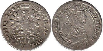 moneta Prussia 18 grosze 1685