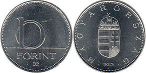 coin Hungary 10 forint 2012