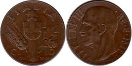moneta Italy 10 centesimi 1939