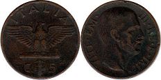 moneta Italy 5 centesimi 1938