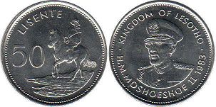 coin Lesotho 50 lisente 1983