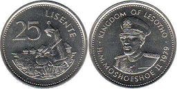 coin Lesotho 25 lisente 1979