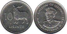 coin Lesotho 10 lisente 1983