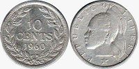 coin Liberia 10 cents 1960