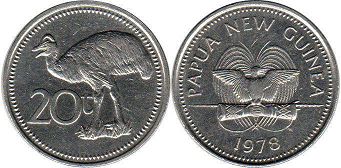 coin Papua New Guinea 20 toea 1978