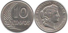 coin Peru 10 centavos 1927