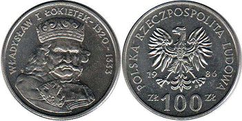 moneta Polska 100 zlotych 1986