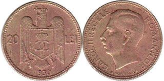 coin Romania 20 lei 1930