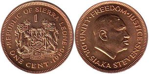 coin Sierra Leone 1 cent 1980