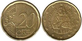 pièce San Marino 20 euro cent 2008