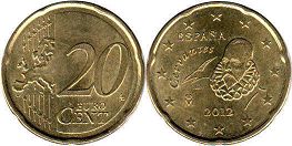 moneta Hiszpania 20 euro cent 2012
