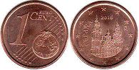 pièce Espagne 1 euro cent 2016