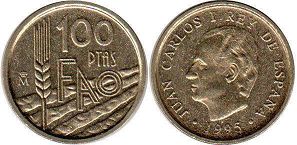moneda España 100 pesetas 1995