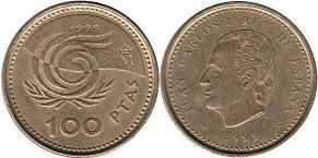 moneda España 100 pesetas 1999