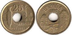 moneda España 25 pesetas 1997 Melilla