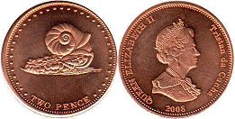 coin Tristan da Cunha 2 pence 2008