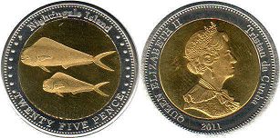 coin Tristan da Cunha 25 pence 2011