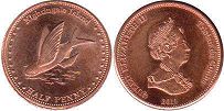 coin Tristan da Cunha 1/2 penny 2011