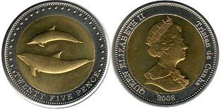 coin Tristan da Cunha 25 pence 2008
