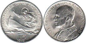 moneta Vatican 5 lire 1940