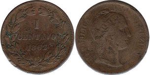 coin Venezuela 1 centavo 1862