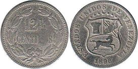 moneda Venezuela 12.5 centimos 1896