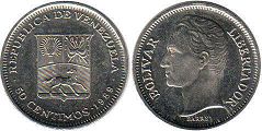 coin Venezuela 50 centimes 1989