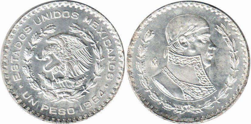 Mexican coin 1 peso 1964