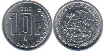 Mexican coin 10 centavos 2016