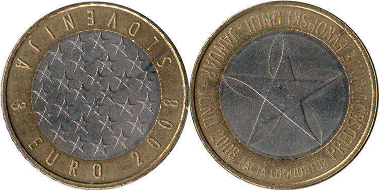 coin Slovenia 3 euro 2008