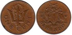 coin Barbados 1 cent 1976