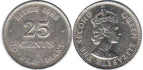 coin Belize 25 cents 1985