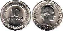 coin Colombia 10 centavos 1967